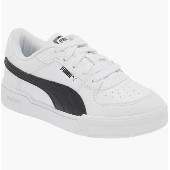 NEW PUMA Big Kids CA Pro Classic Sneaker 4.5 White Leather with Black NIB - Picture 1 of 16